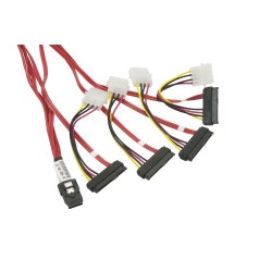 Supermicro MiniSAS to 4 SAS/SATA 60cm with 4 Pin Power 15cm Cable (CBL-0309L)