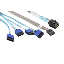 Supermicro MiniSAS HD to 4 SATA (75/75/90/90cm) 12Gb/s with Sideband 75cm Cable (CBL-SAST-0699)
