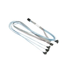 Supermicro Reverse Breakout Cross-Over MiniSAS HD to 4 SATA 75/75/75/75cm with Sideband 75cm Cable (CBL-SAST-0823)